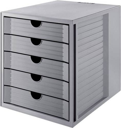 HAN SYSTEMBOX KARMA Schubladenbox Grau DIN A4 mit 5 Schubfächern, B: 274 mm, T: 330 mm, H: 320 mm - Bild 1