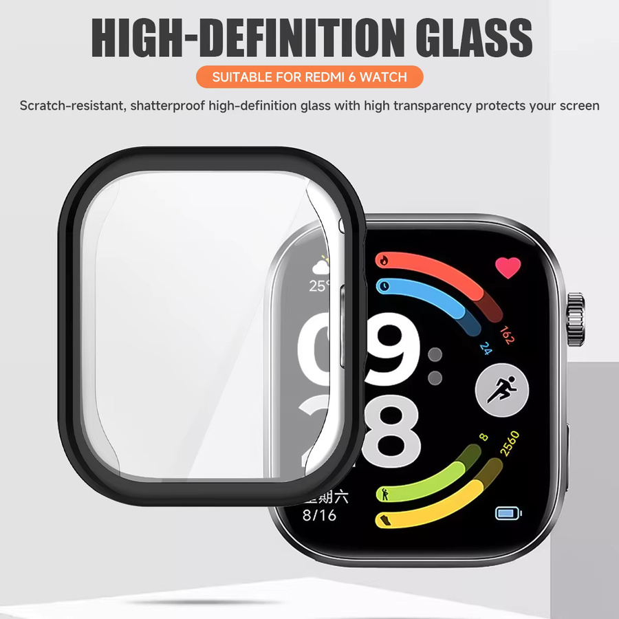 CAOWTAN Schutzhülle für Xiaomi Redmi Watch, Silikon, Schwarz, transparent - Bild 2