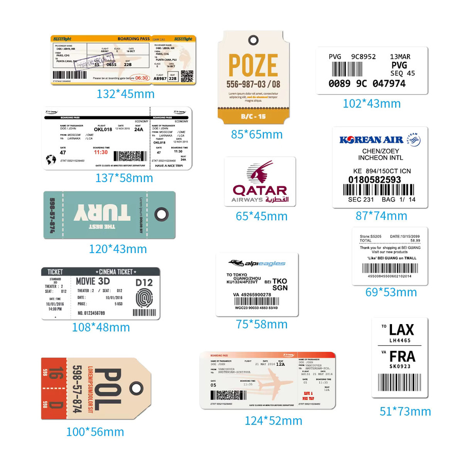 GOGOTU Boarding Pass Flugtickets Graffiti Aufkleber, 30-teiliges Set - Bild 3