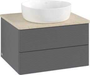 V&B Waschtischunterschrank Antao mit Frontstruktur und Beleuchtung, Anthrazit lackiert, B/T/H: 60 x 36 x 50 cm - Bild 1