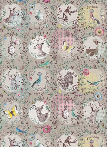 Eijffinger Tapete Pip Studio III mit Tiermotiven in Pastell Multicolor aus Vlies - Bild 1