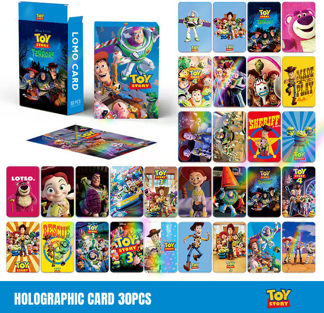 Bandai Disney Toy Story Laser-Flashkarten, 30 Doppelseitige LOMO Mini-Karten in Box - Bild 1