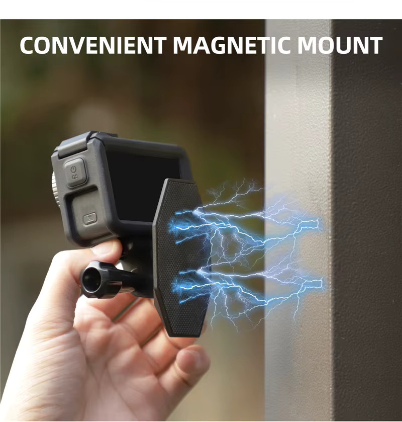Magnetische Motorrad-Halterung für DJI OSMO Pocket, Insta 360 X5 X4, GO 3S und ACE Pro 2 Kameras in Schwarz - Bild 3
