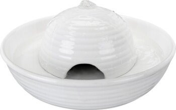 Trixie Trinkbrunnen Vital Flow Mini aus Keramik in Weiß, Volumen: 0,8 l, Durchmesser: 24 cm, Höhe: 10 cm - Bild 1