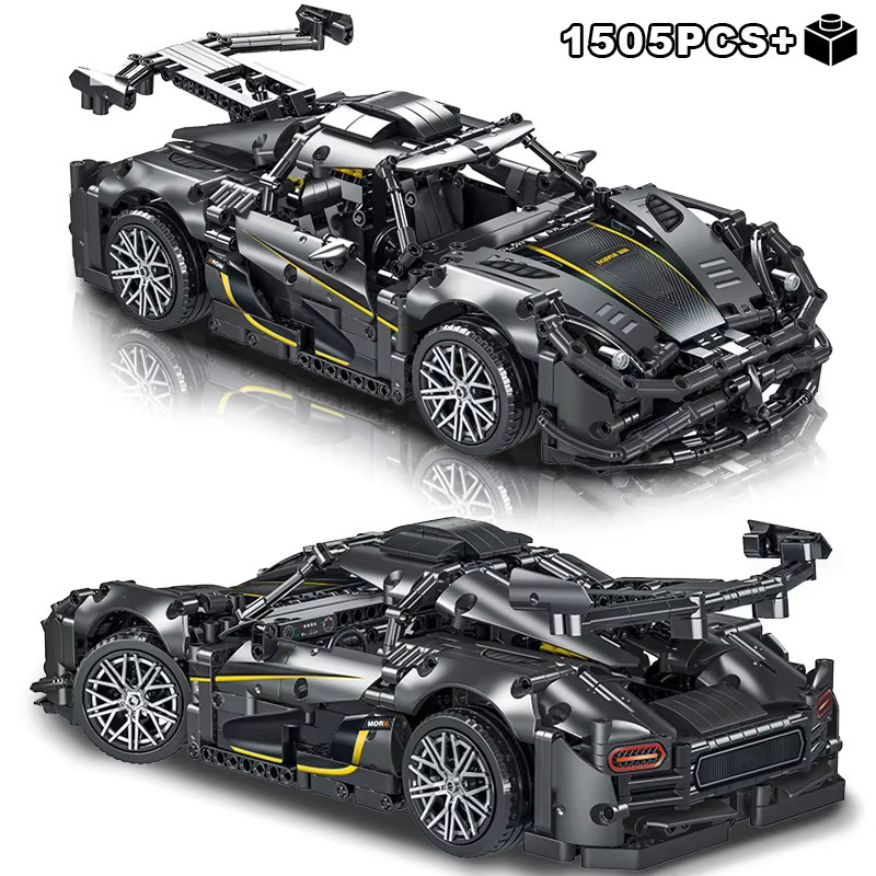 HUATEC Technischer Schwarz Rennwagen, Bausteine, Spielzeug - Bild 2
