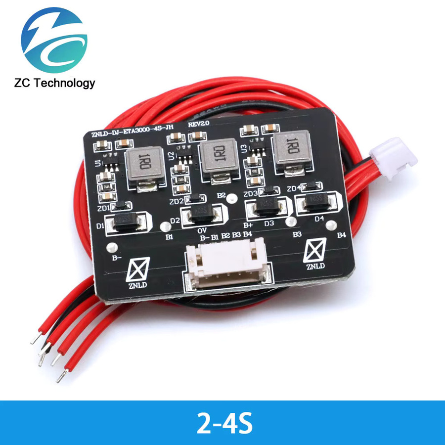BMS 2S-8S Aktiver Equalizer Balancer für LiFePO4 und LTO Lithium-Batterien, Energie Transfer Board in Schwarz - Bild 3