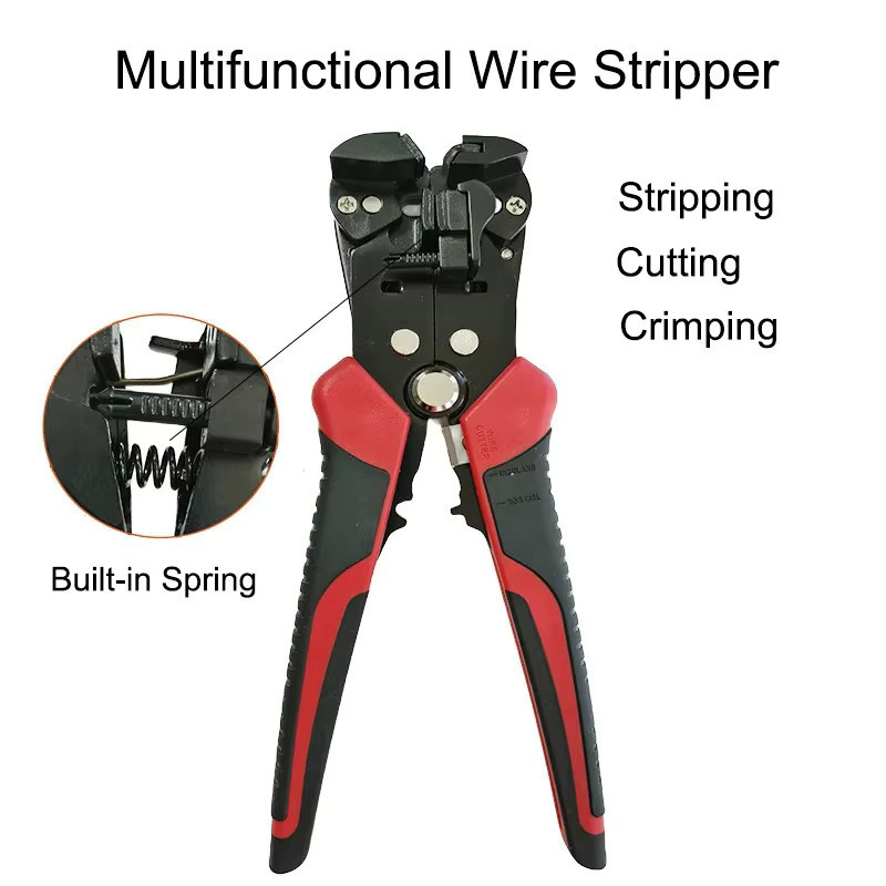 WEELEE 3-in-1 Automatischer Abisolierer 8 Zoll für 10–24 AWG Voll- und Litzendrähte in Blau und Rot - Bild 3