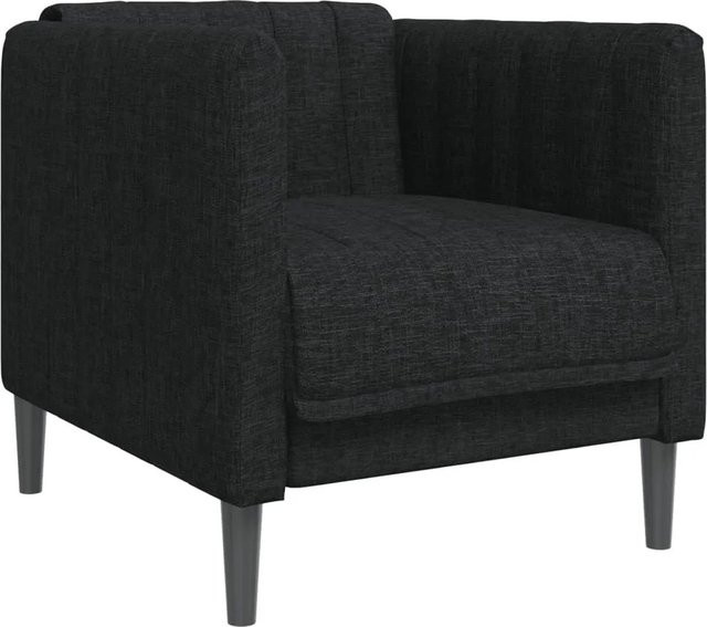 vidaXL Sessel Schwarz aus Stoff mit Massivholzrahmen und Armlehnen B/T/H: 76,5 x 42,5 x 69,0 cm - Bild 1