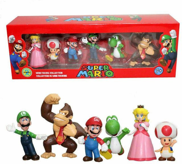BirchFlume Super Mario Actionfiguren-Spielzeugset, 6-teiliges Set, rosa - Bild 1
