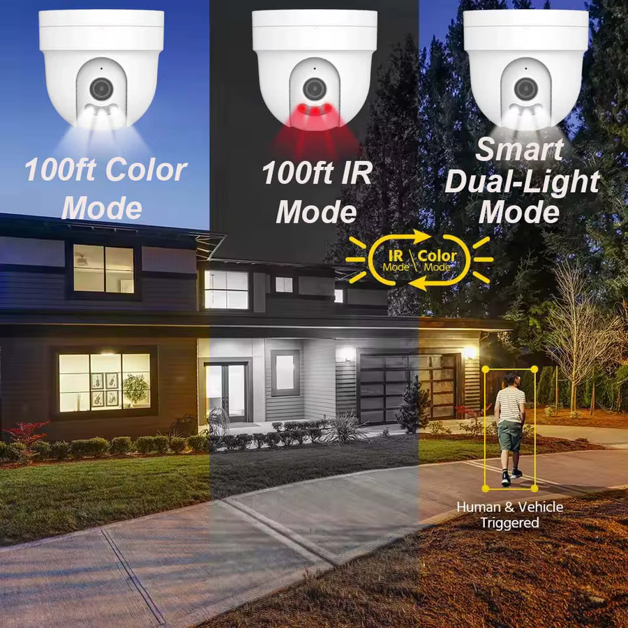 SIMICAM PoE Sicherheits-IP-Kamera mit 4K Auflösung, Dome-Design, Zwei-Wege-Audio und Farbnachtsicht in Weiß - Bild 3