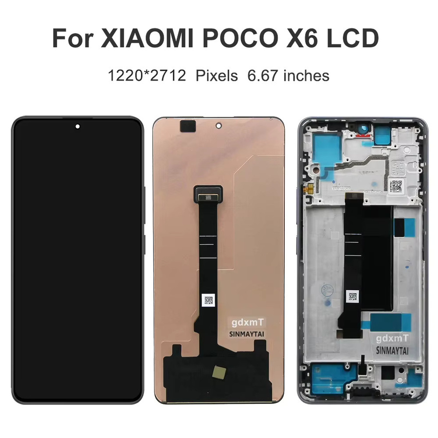 Xiaomi Poco X6 LCD-Display Baugruppe mit digitalem Touchscreen und Rahmen Ersatz für Poco X6 23122 PCD1G 23122 PCD1i - Bild 3