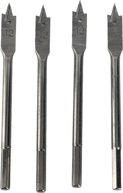 4-teiliges Spatenbohrer-Set von TOMTOP aus Kohlenstoffstahl in Silber, Paddel-Flachbohrer für die Holzbearbeitung, Durchmesser: 12 mm - Bild 1