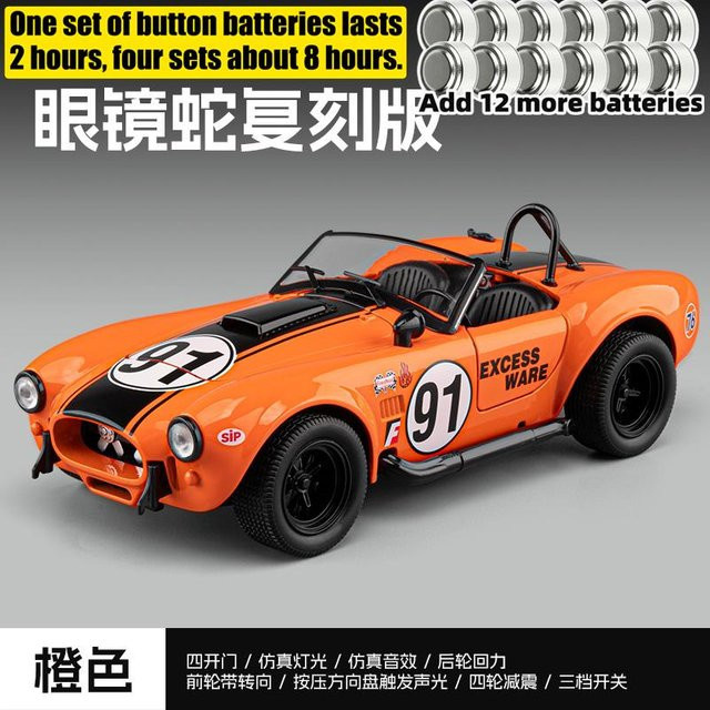 Linyi toy car Shelby Cobra 427 #91 Rennreplika, Druckgussmodellauto, 1:22, ab 14 Jahren - Bild 1