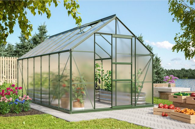 Vitavia Gewächshaus Merkur, 11,5 m², smaragdgrün, 4 mm HKP - Bild 1
