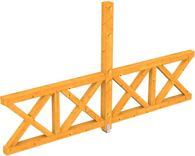 Skan Holz Seitenwand Andreaskreuz aus Fichte in Eiche hell, B/H: 120 x 210 cm - Bild 1