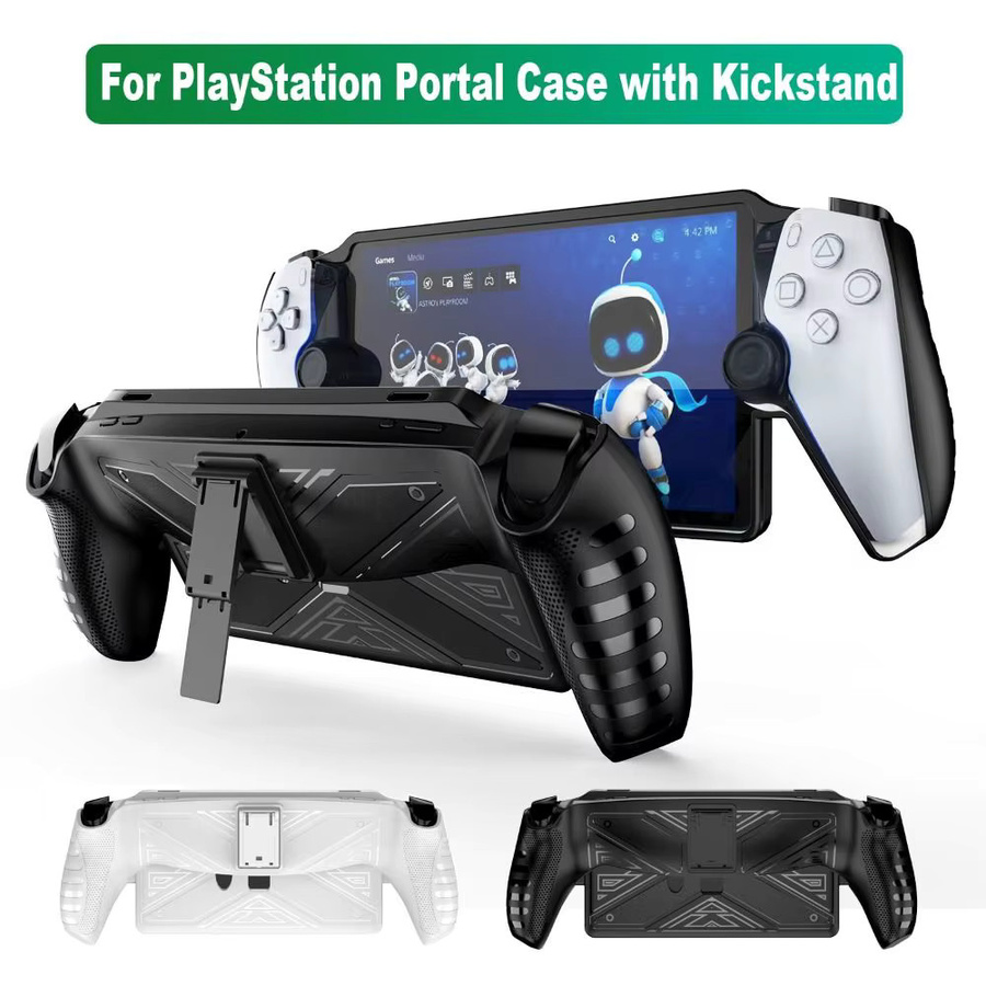 Schutzhülle mit Ständer für Sony PlayStation Portal in Schwarz aus stoßfestem TPU - Bild 2