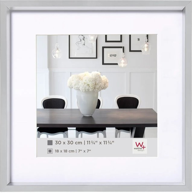 Walther Design Steel Style Kunststoff Bilderrahmen Silber 10 x 15 cm - Bild 1