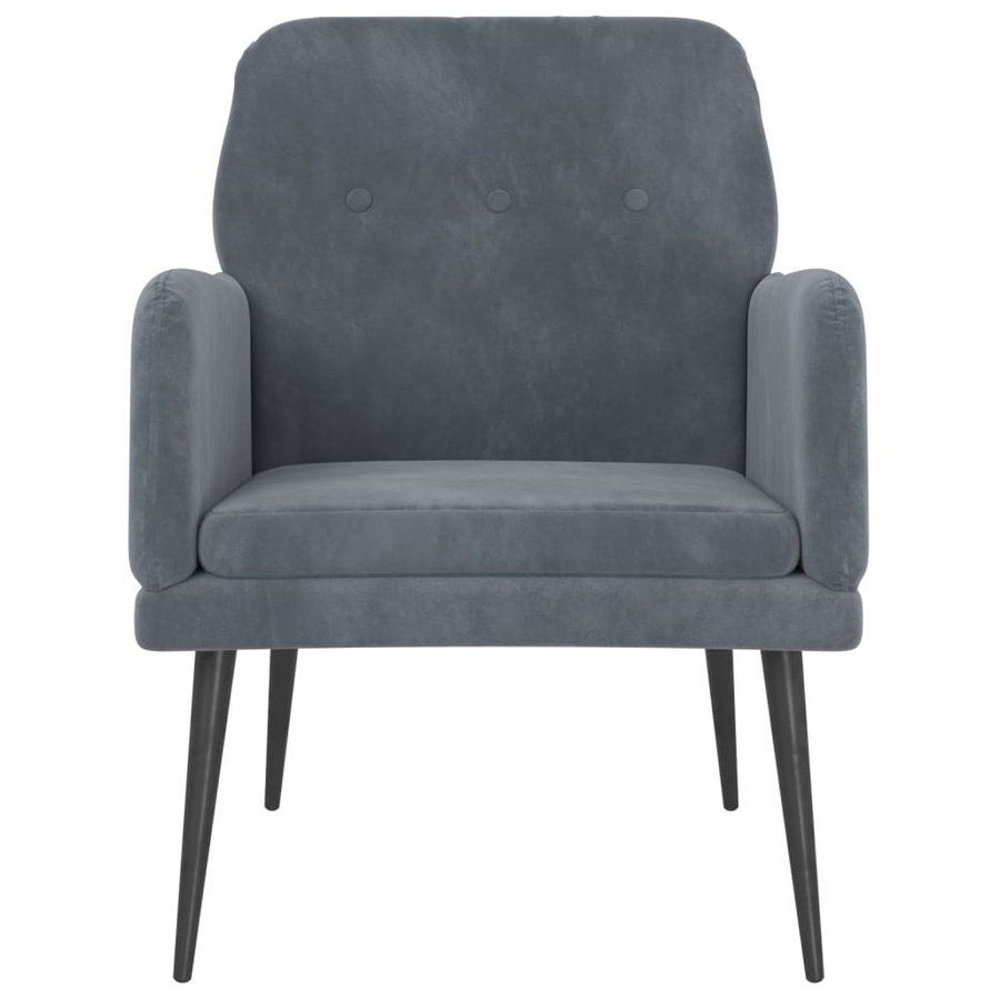 vidaXL Sessel aus Samt in Dunkelgrau, B/T/H: 62 x 79 x 79 cm - Bild 4