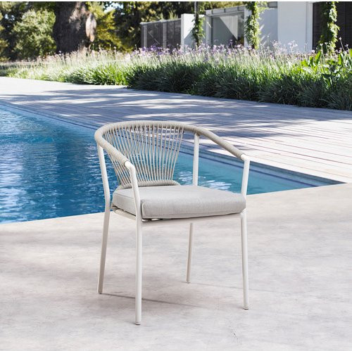 BEST Diningsessel aus Metall mit Polsterung in Weiss, B/H/T: 59 x 79 x 61 cm - Bild 1