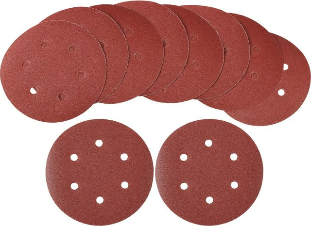 LUX-TOOLS Schleifauflagen für Exzenterschleifer, 10 Stück, Durchmesser: 150 mm, Körnung K120, für Holz und Metall - Bild 1