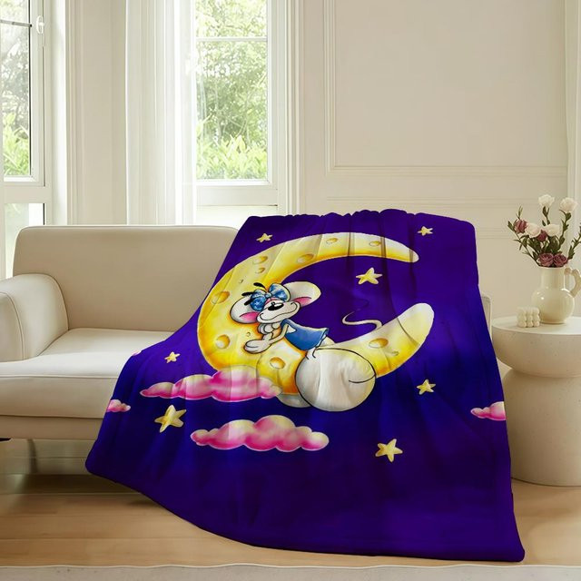 YunhengTechnology Diddl Decke Cartoon Design, weich und flauschig, lila, B/B: 180 x 230 cm - Bild 1