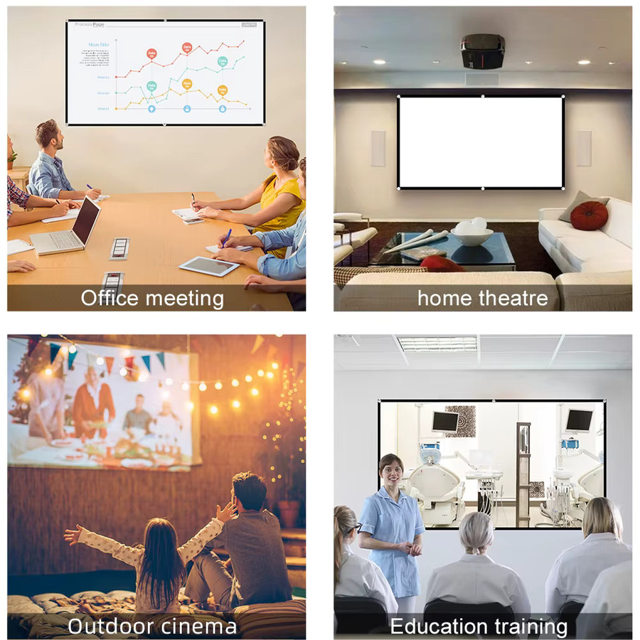 LEJIADA Projektor-Leinwand faltbar in Weiß mit 16:9 Format für Innen und Außen - Bild 5