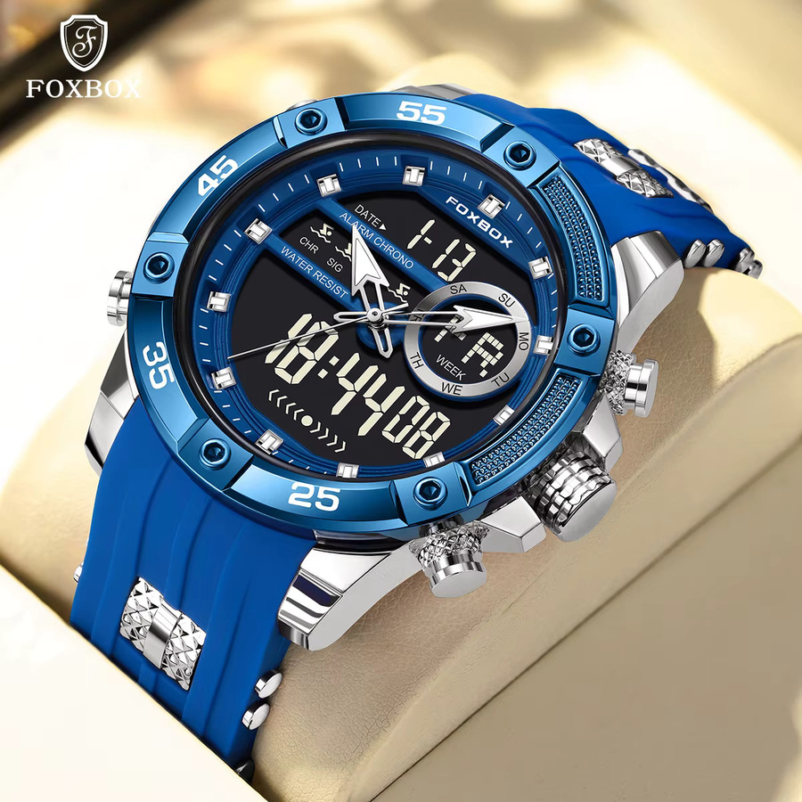 LIGE FOXBOX Digitaluhr, Silikon, Blau, Herren - Bild 6