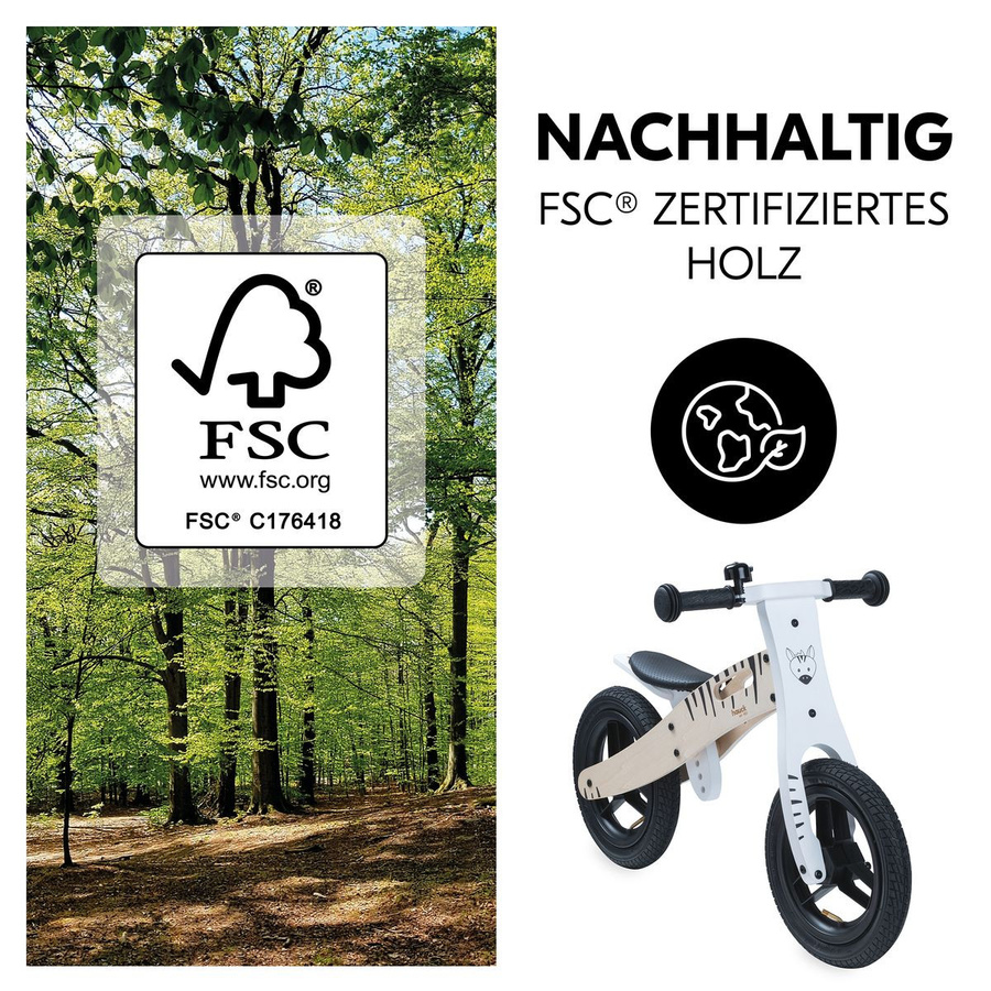 Hauck Holz-Laufrad Balance N Ride, Zebra, ab 1,5 Jahre - Bild 5