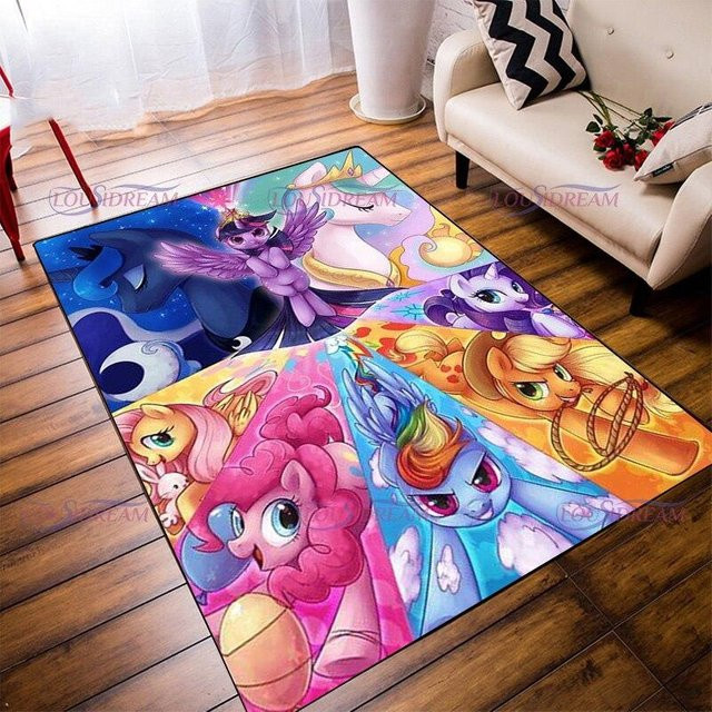 ChenYing01 Einhorn Teppich für Kinder mit weichem Kunstfell, bunt, B/B: 120 x 160 cm - Bild 1