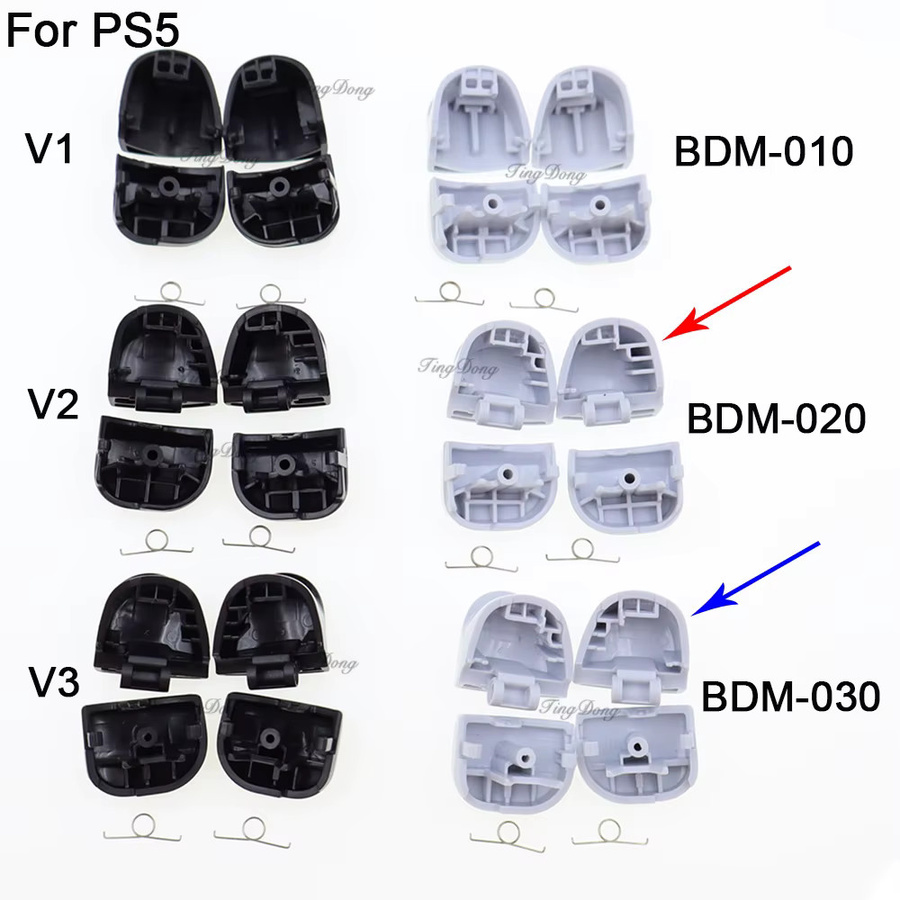 TingDong Spiel Trigger Tasten mit Feder für PS5 Controller V1.0 V2.0 V3.0 in Schwarz oder Weiß - Bild 1
