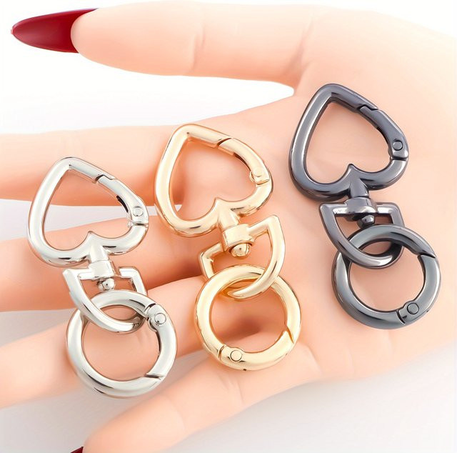 Yuchains Schlüsselanhänger, Herz, Metall, 2 Stück - Bild 1