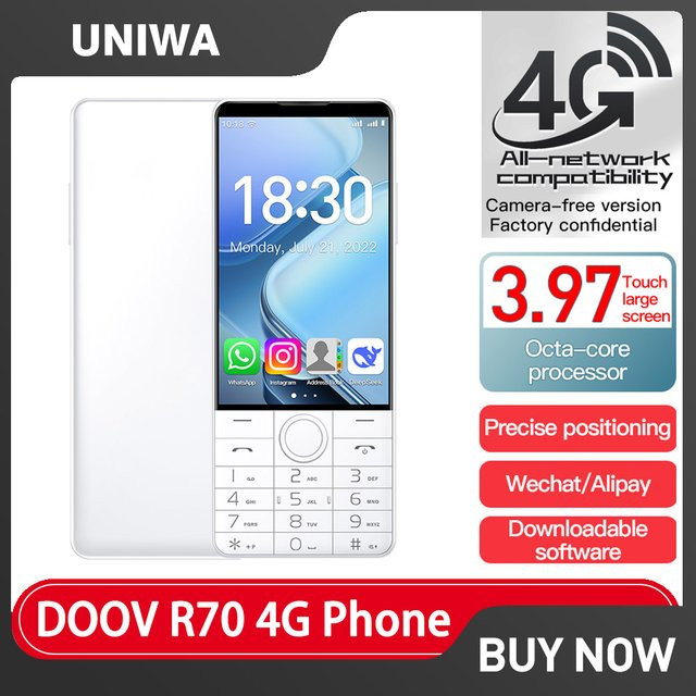 DOOV R70 4G Smartphone mit Touchscreen-Tastatur, 4 Zoll IPS-Bildschirm, Android 14, 6GB RAM, 128GB Speicher, 2120mAh Akku - Bild 1