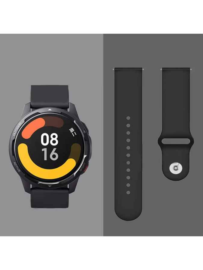 Xiaomi Uhrenarmband Silikon, Schwarz, 20mm 22mm - Bild 4