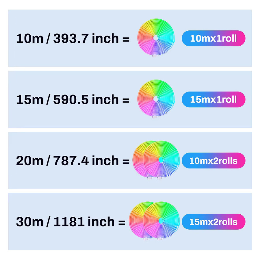 Flexible RGB Neon-Flex LED-Lichterkette in Multicolour mit App- und Fernbedienung-Steuerung, IP65 wasserdicht, aus Silikon für moderne Party-Effekte - Bild 4