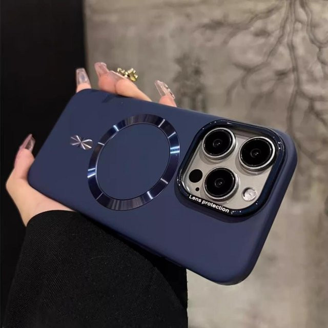 Yiran Magnetische MagSafe Schutzhülle für iPhone 13 Pro Max in Blau, Ultra-Dünne PC Hülle mit Laser-Effekt und kabellosem Lade-Support - Bild 1