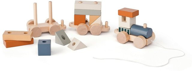 Kids Concept Zug mit Holzklötzen, Fahrzeuge, braun, ab 1 Jahr - Bild 1