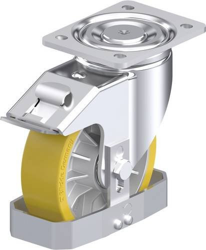 Blickle Stahlblech-Lenkrolle LH-ALTH 162K-FI-FS in Silber mit 160 mm Rad-Durchmesser und 900 kg Tragfähigkeit - Bild 1