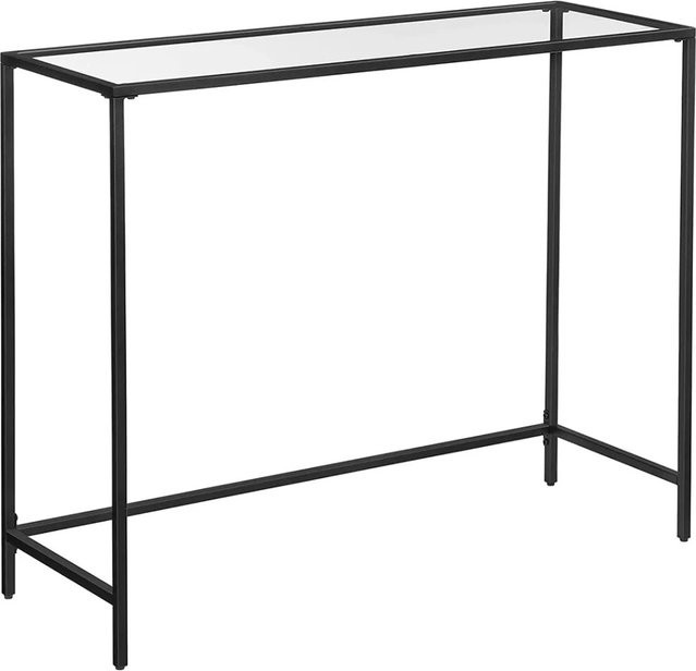 Vasagle Konsolentisch modern mit Glasplatte und verstellbaren Füßen, Schwarz-Transparent, B/T/H: 100 x 35 x 80 cm - Bild 1