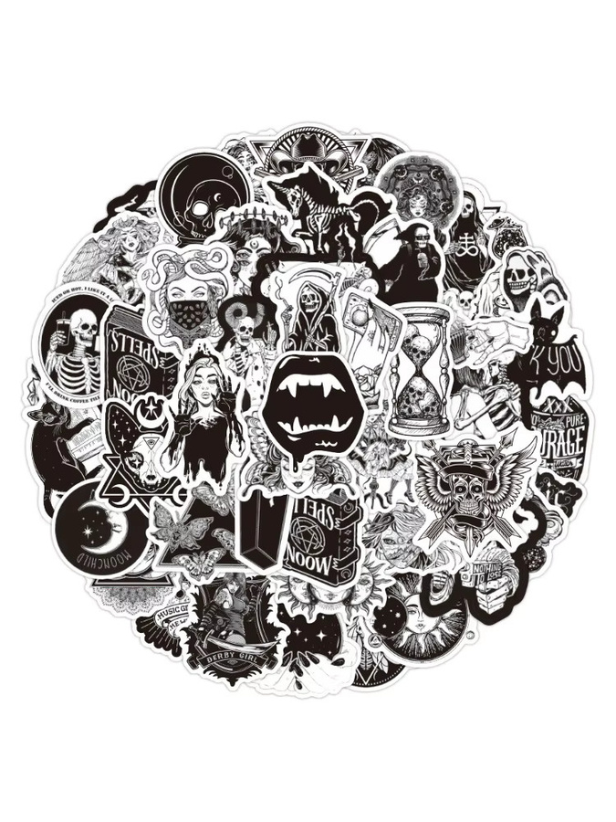 50-teiliges Gothic Aufkleber-Set in Multicolour für Laptop, Handyhülle und Journal von BulingBulingStickers Store - Bild 4