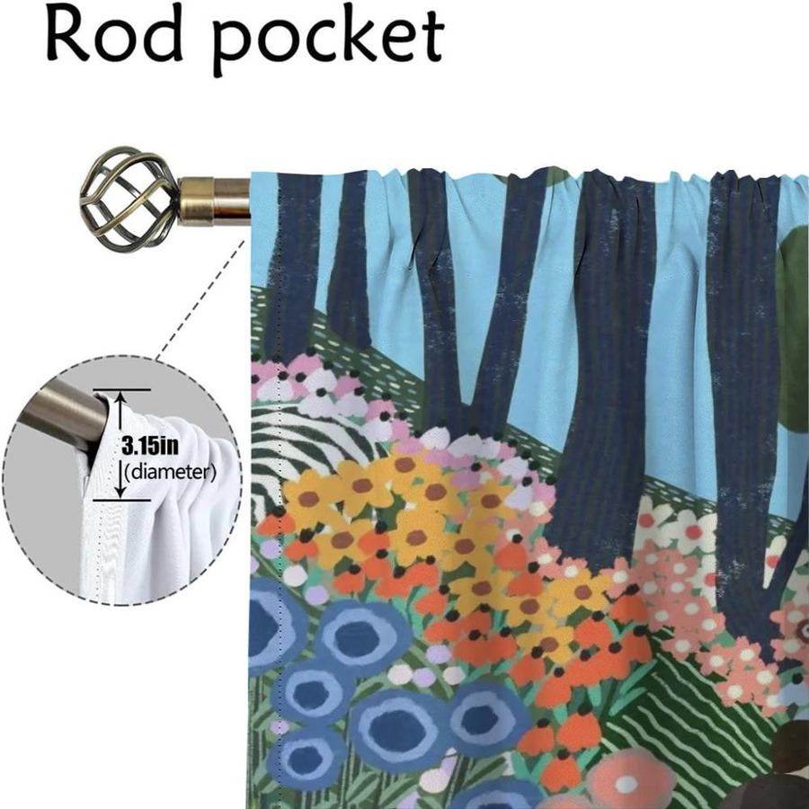 Verdunkelungsvorhänge aus Tüll im italienischen Kunstdesign für Schlafzimmer und Wohnzimmer, 2er-Set, Mehrfarbig, B: 50 cm, H: 70 cm - Bild 2