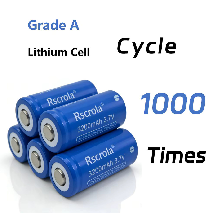 Rscrola Wiederaufladbare 16340 Li-Ionen-Batterie mit Ladegerät, 3200 mAh, 3 V, Blau, passend für Arlo VMC3030 Security Devices - Bild 4