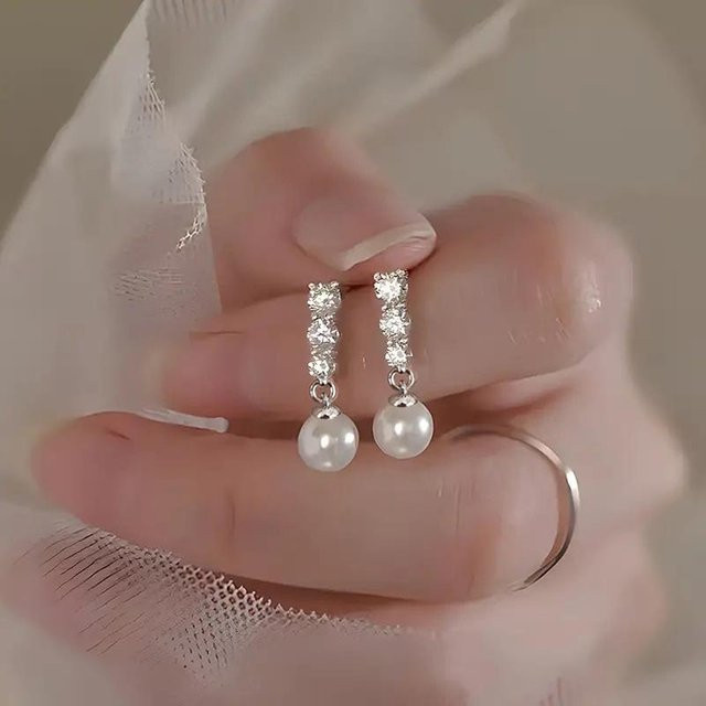 YIRAN Jewelry Ohrhänger, Perlen, Zirkonia, Damen, brown - Bild 1