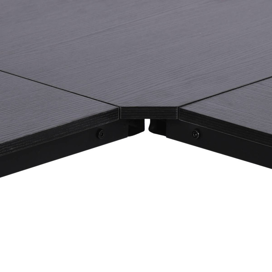 HOMCOM L-Form Computertisch in Schwarz, moderner Winkelschreibtisch aus MDF und Stahl, B/T/H: 150 x 150 x 76 cm - Bild 3