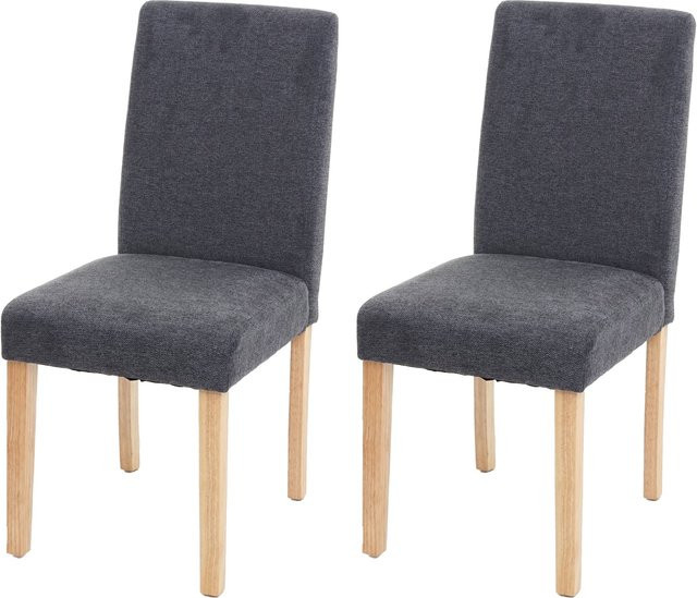 MCW Esszimmerstuhl Littau 2er-Set aus Textil in Anthrazitgrau mit Holzbeinen - Bild 1