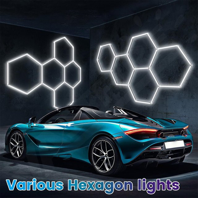 VASTFIRE LED Waben Deckenleuchte Hexagon DIY Design, 6500K Kaltweiß, Weiß - Bild 1