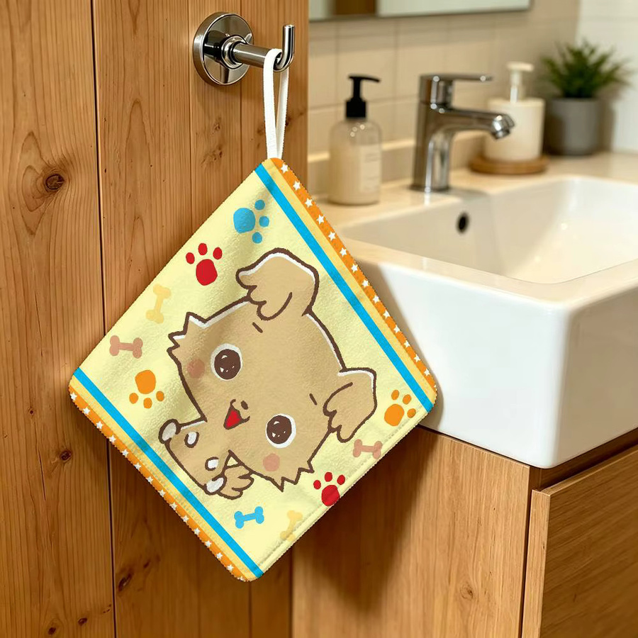 kayoom Cartoon Chibimaru Haushaltshandtuch zum Aufhängen aus Polyester-Baumwolle für Badezimmer und Schlafzimmer - Bild 2