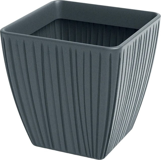 Prosperplast Blumentopf Fero Square in Betongrau mit Rippenstruktur, B/T/H: 40 x 40 x 40 cm - Bild 1