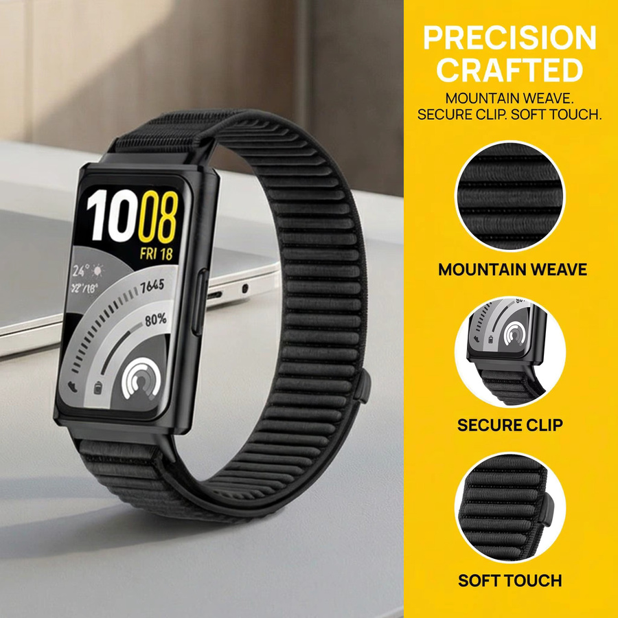 KILPILLS Uhrenarmband Nylon, Schwarz, Unisex, Huawei Band 11/11 Pro - Bild 5