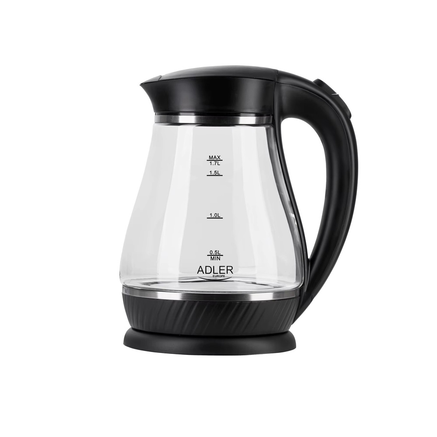 Adler Elektrischer Wasserkocher aus Glas in Schwarz mit 1,7 l Volumen und 2200 W Leistung - Bild 3