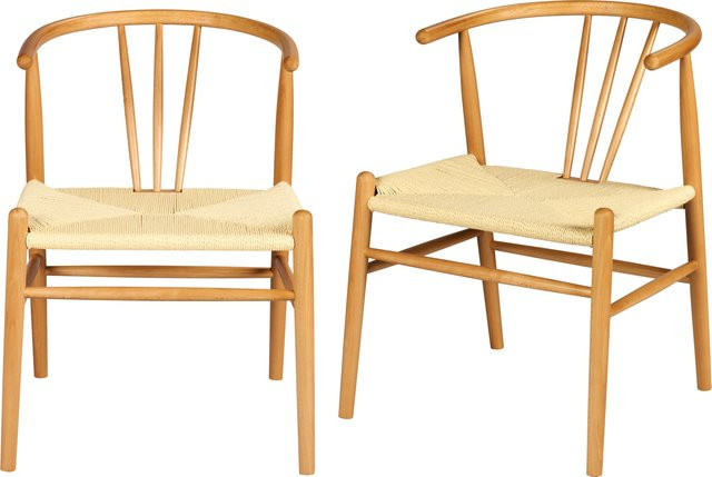 LIVARNO Esszimmerstuhl 2er Set aus massivem Buchenholz in Braun mit Armlehnen und modernem Design - Bild 1